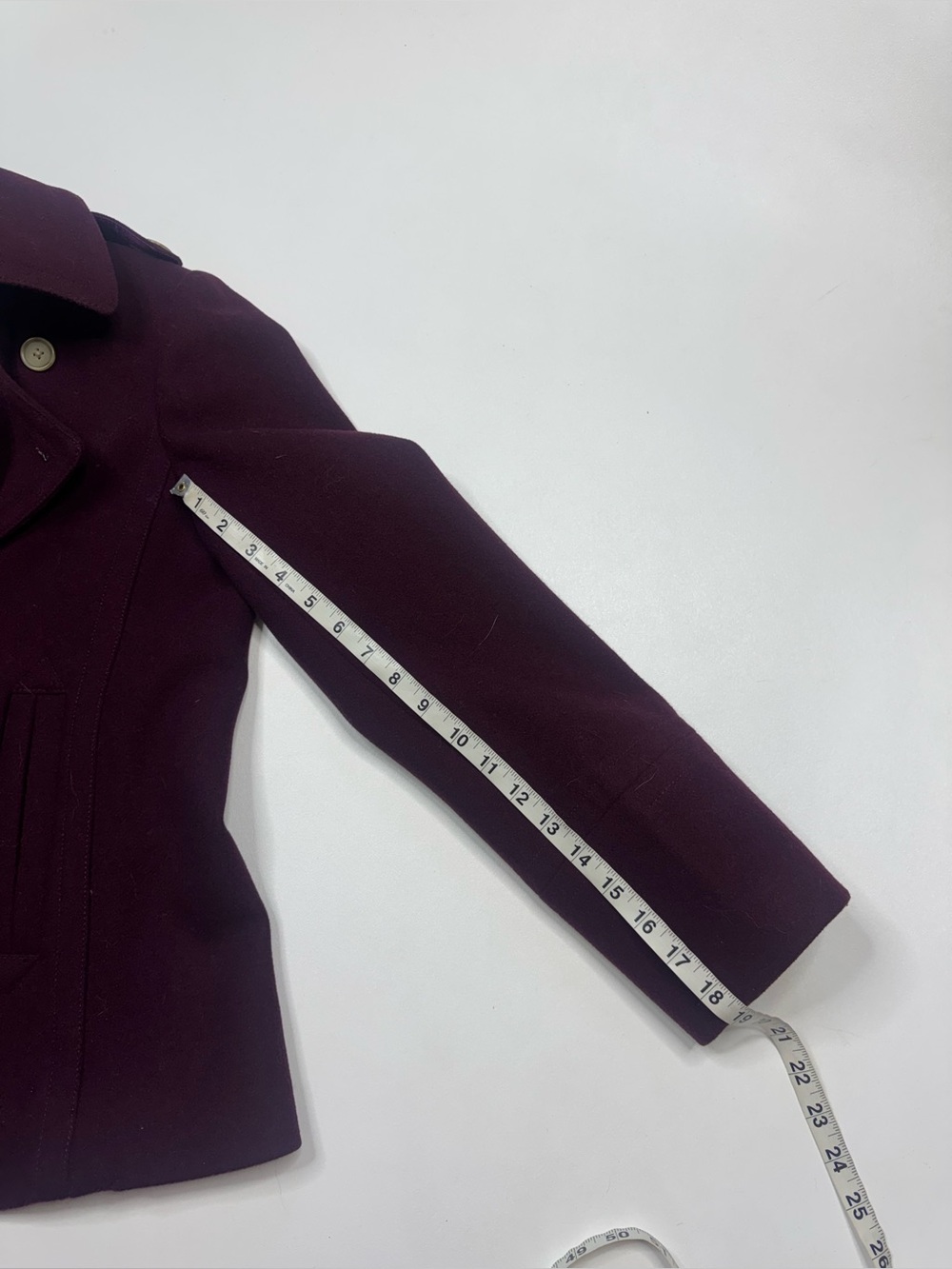 J. Crew 100% Wool Double-Breasted Peacoat in Deep Wine Womens Size 6 - Picture 6 of 9